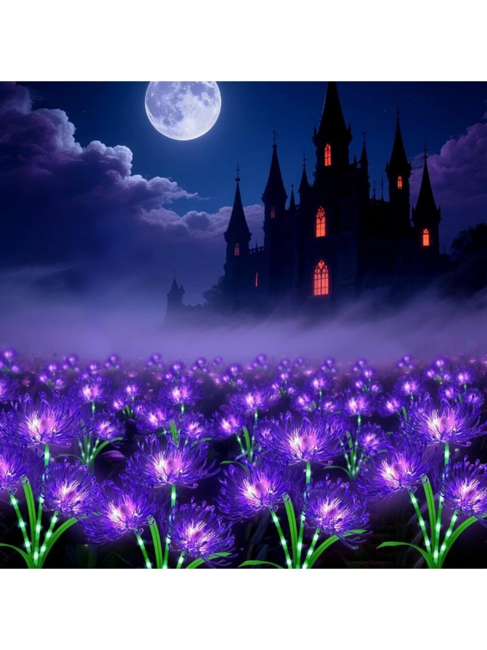 Purple Spider Lily Solar Lights - Waterproof Outdoor Garden Decor for Pathway